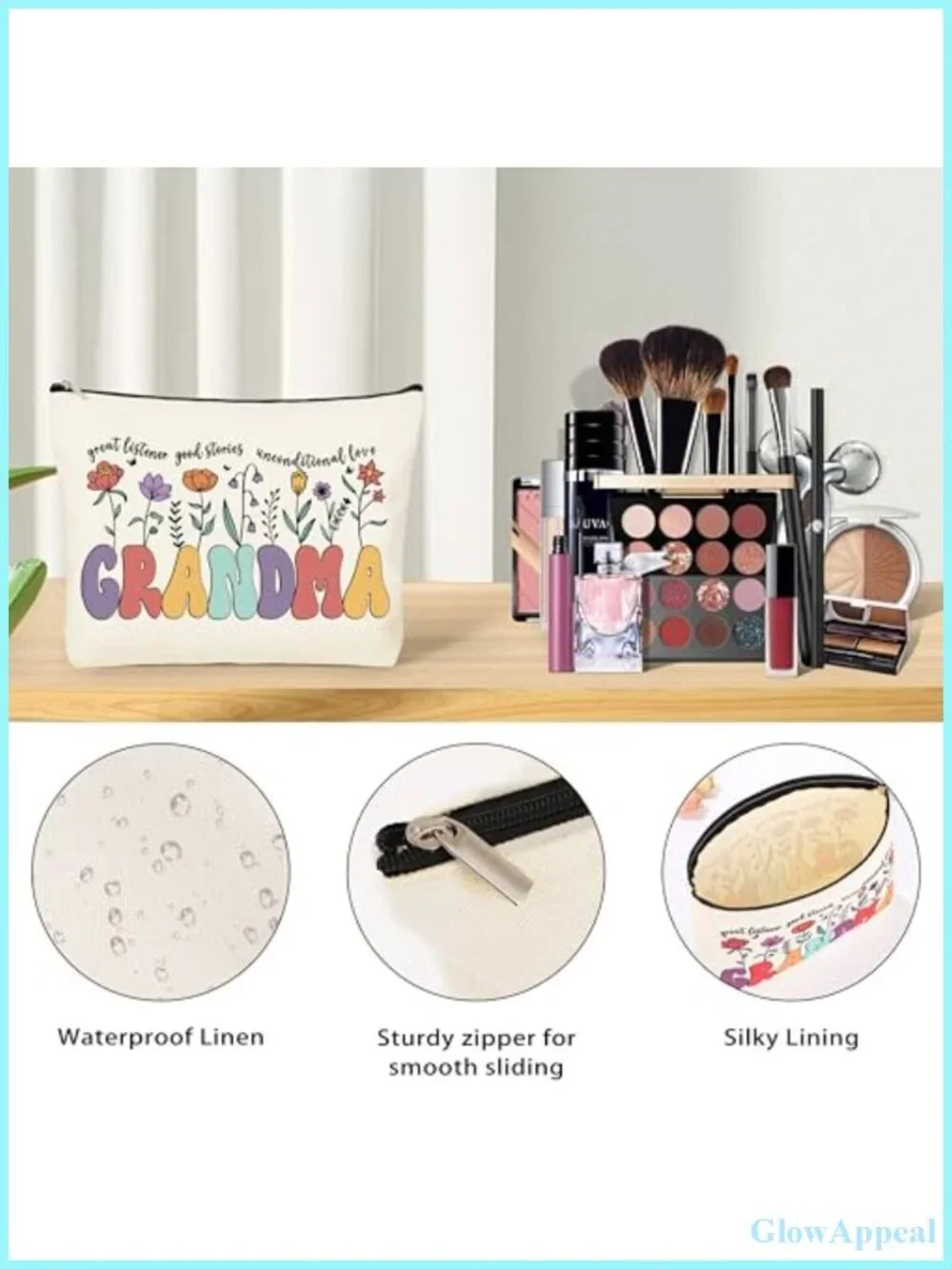Grandma Gift Set - 8-in-1 Canvas Tote, Bracelet, Candles, Mug, Socks & Cards